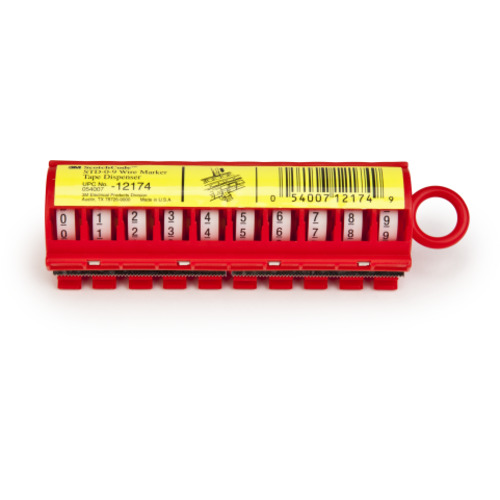 ‎3M ScotchCode Wire Marker Tape Dispenser with Tape STD-0-9X compact design for easy handling